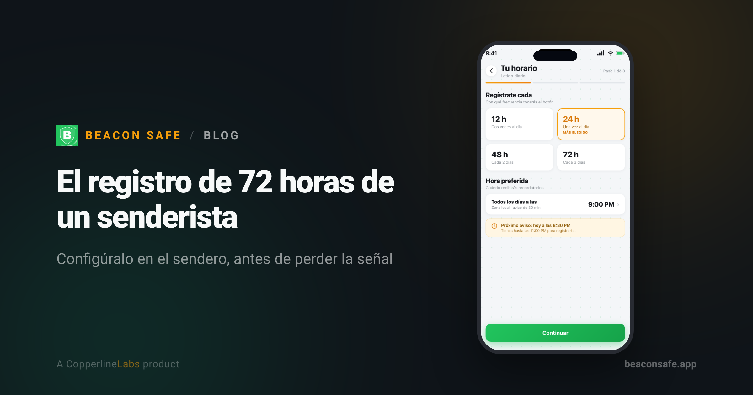 El registro de 72 horas de una senderista en solitario en Beacon Safe antes de un viaje de fin de semana con señal irregular